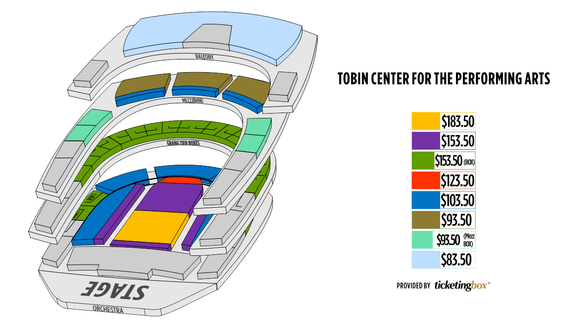 San Antonio Tobin Center for the Performing Arts Seating Chart