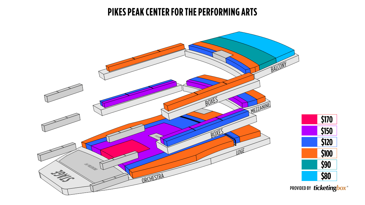Colorado Springs Pikes Peak Center for the Performing Arts Seating Chart