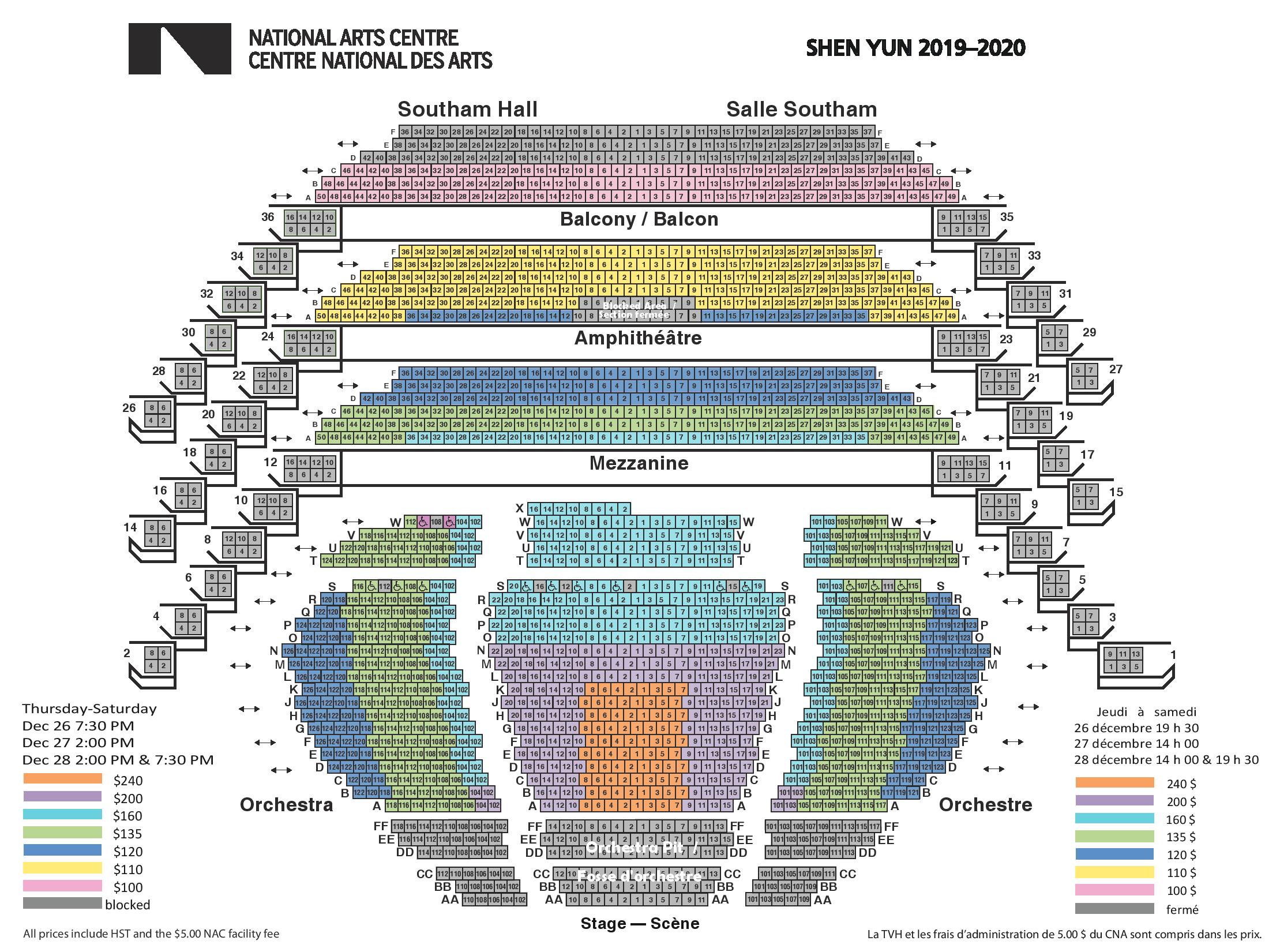 Ottawa Centre national des Arts (CNA) Plan De La Salle