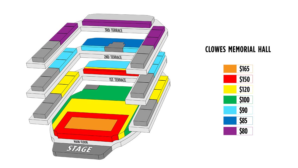 Indianapolis Clowes Memorial Hall, Butler Arts Center Seating Chart