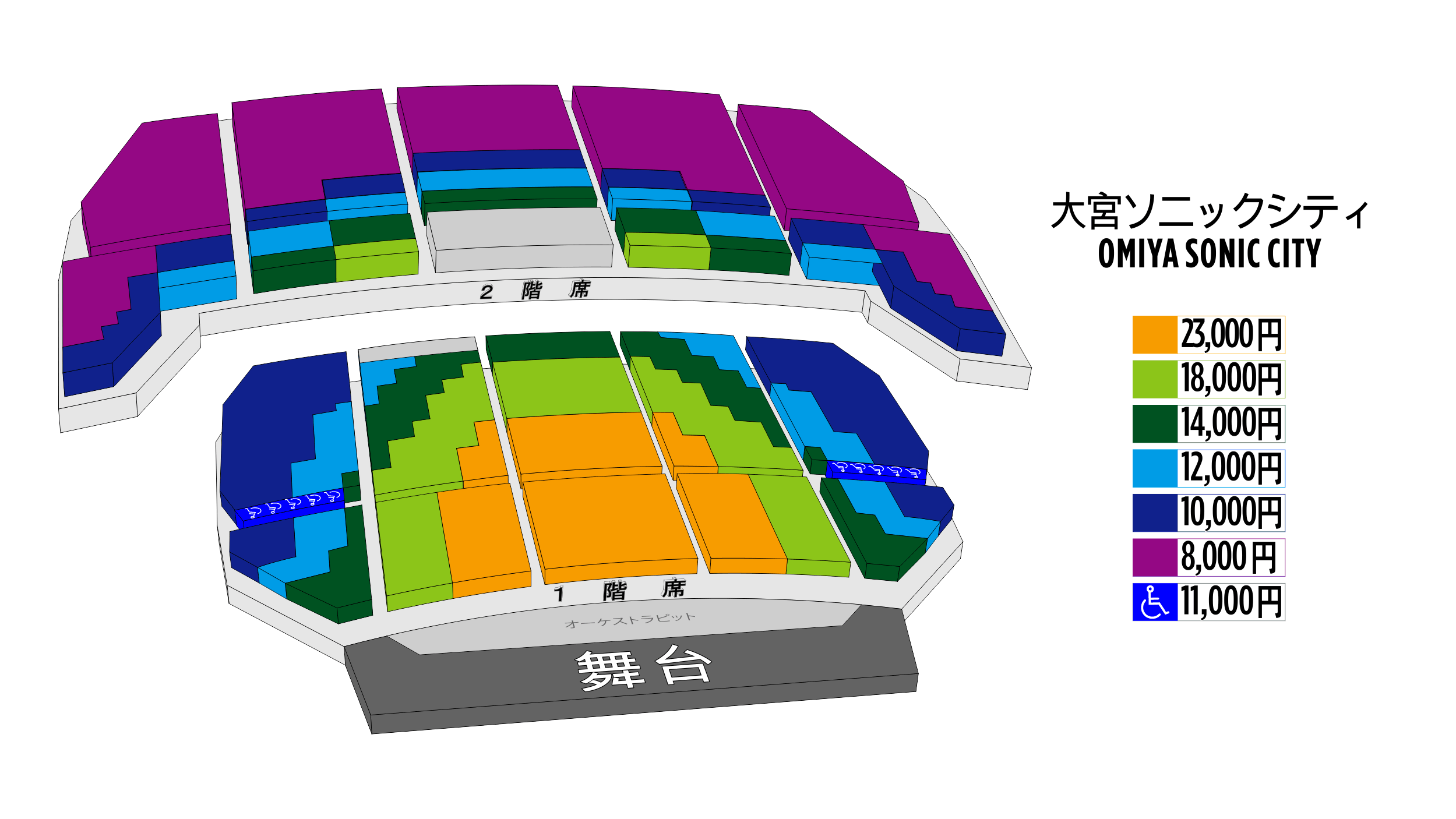 Saitama 大宮ソニックシティ 大ホール 座席表